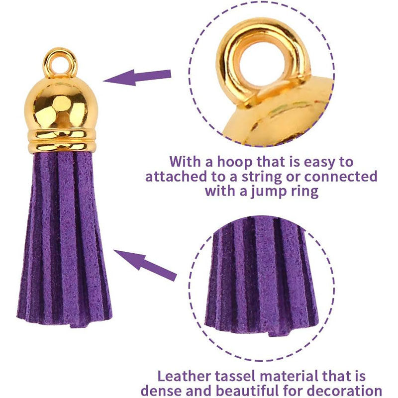 Thumbnail: 10-100Pcs Keychain Leather  Tassels 