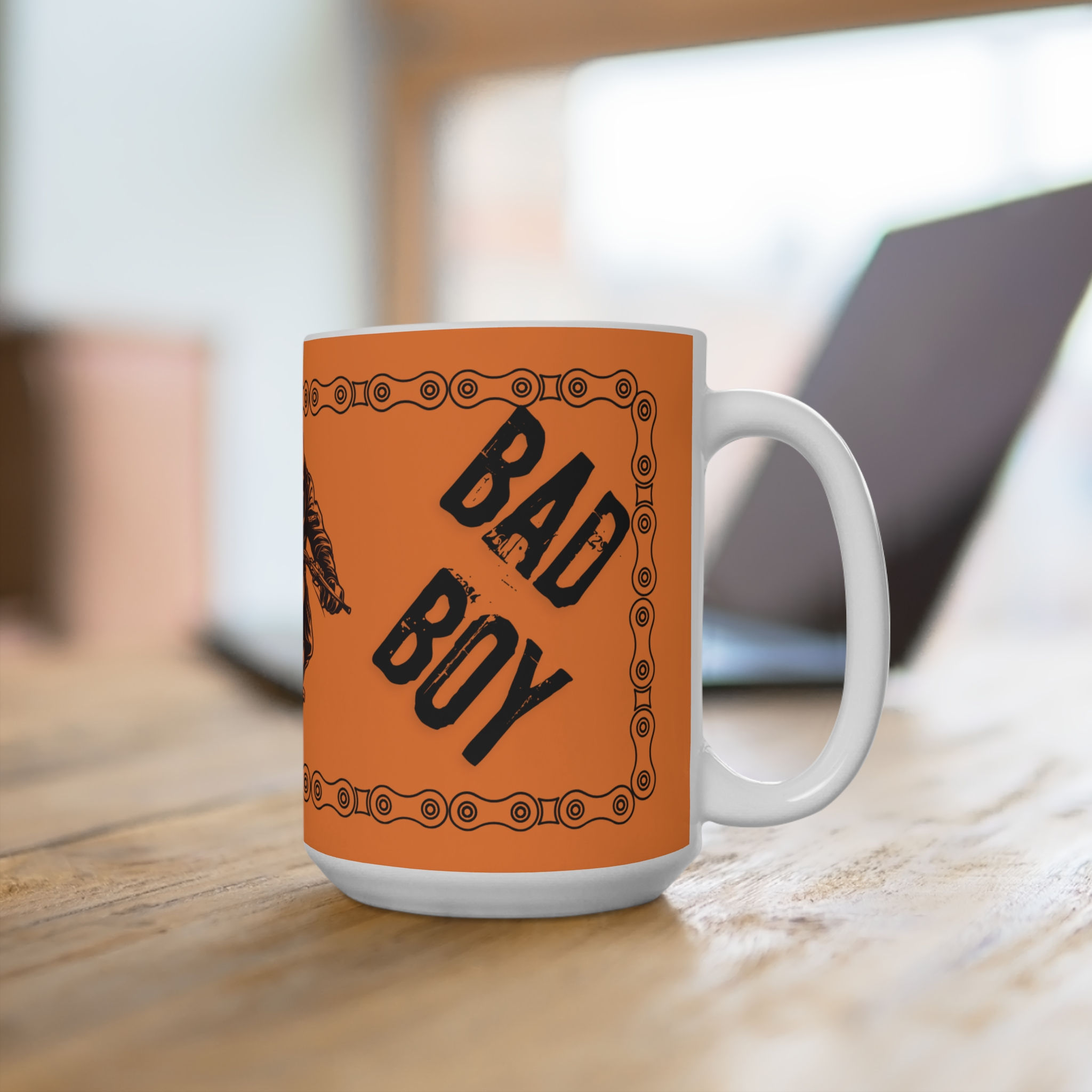 BIKER BAD BOY - Orange Mug 15oz
