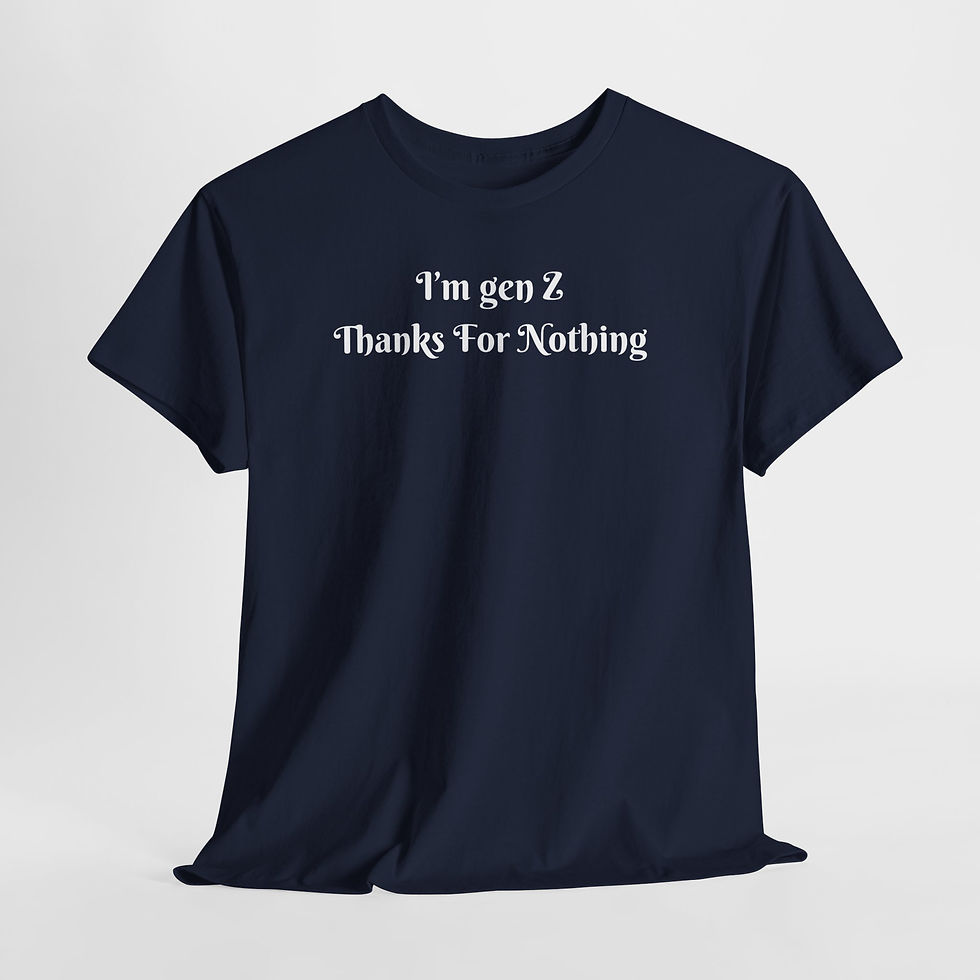 Miniatura: Gen Z 'Thanks For Nothing' Graphic Tee - Funny Retro Statement T-Shirt