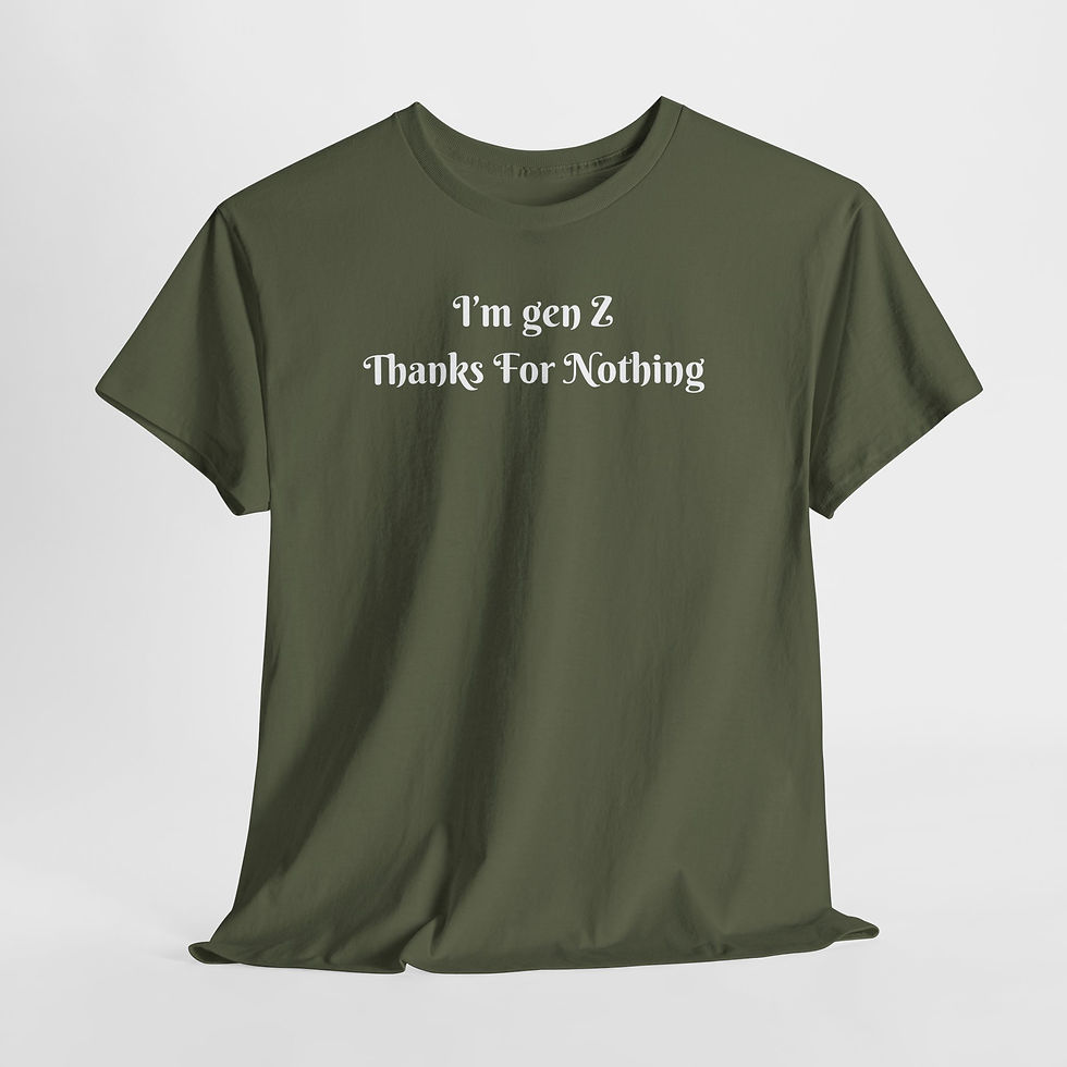 Miniatura: Gen Z 'Thanks For Nothing' Graphic Tee - Funny Retro Statement T-Shirt
