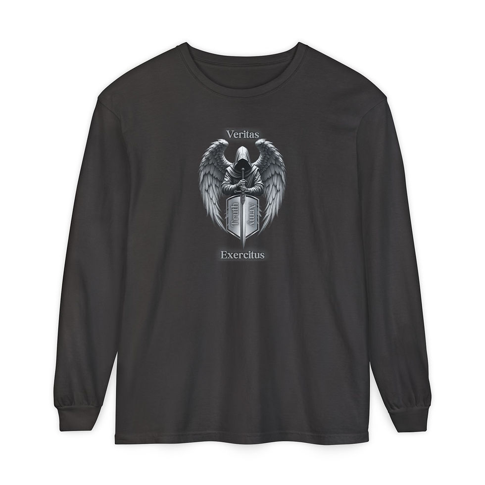 Miniatura: Angel Shield Long Sleeve Tee Veritas Exercitus Guardian Shirt