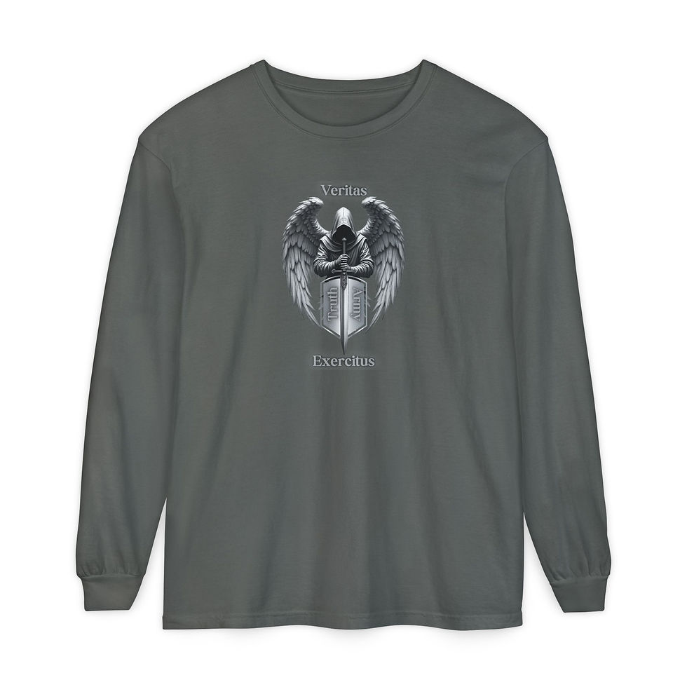Miniatura: Angel Shield Long Sleeve Tee Veritas Exercitus Guardian Shirt