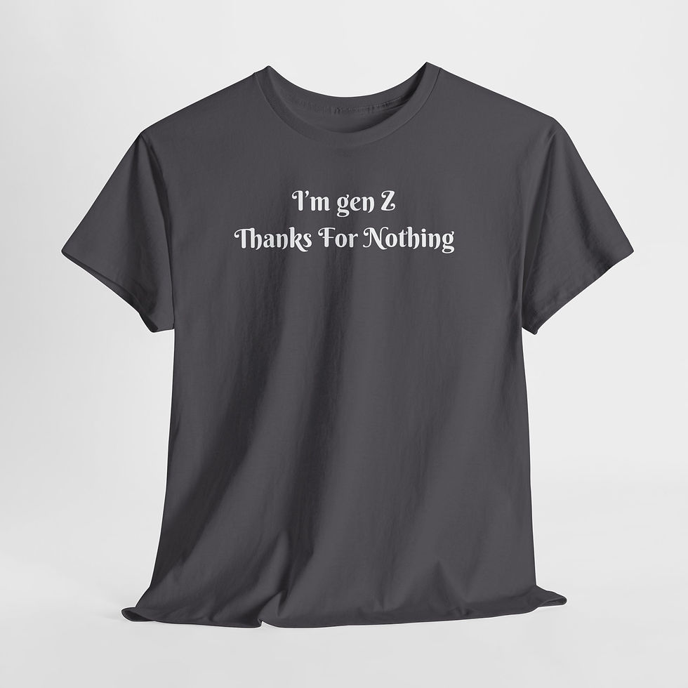 Miniatura: Gen Z 'Thanks For Nothing' Graphic Tee - Funny Retro Statement T-Shirt