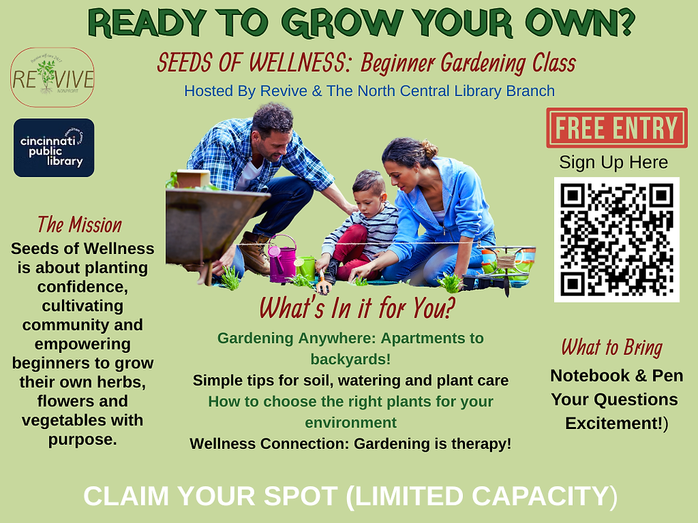 Seeds Of Wellness: Beginner Gardening Class 