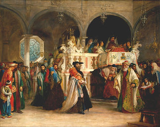 Solomon_Alexander_Hart_-_The_Feast_of_the_Rejoicing_of_the_Law_at_the_Synagogue_in_Leghorn