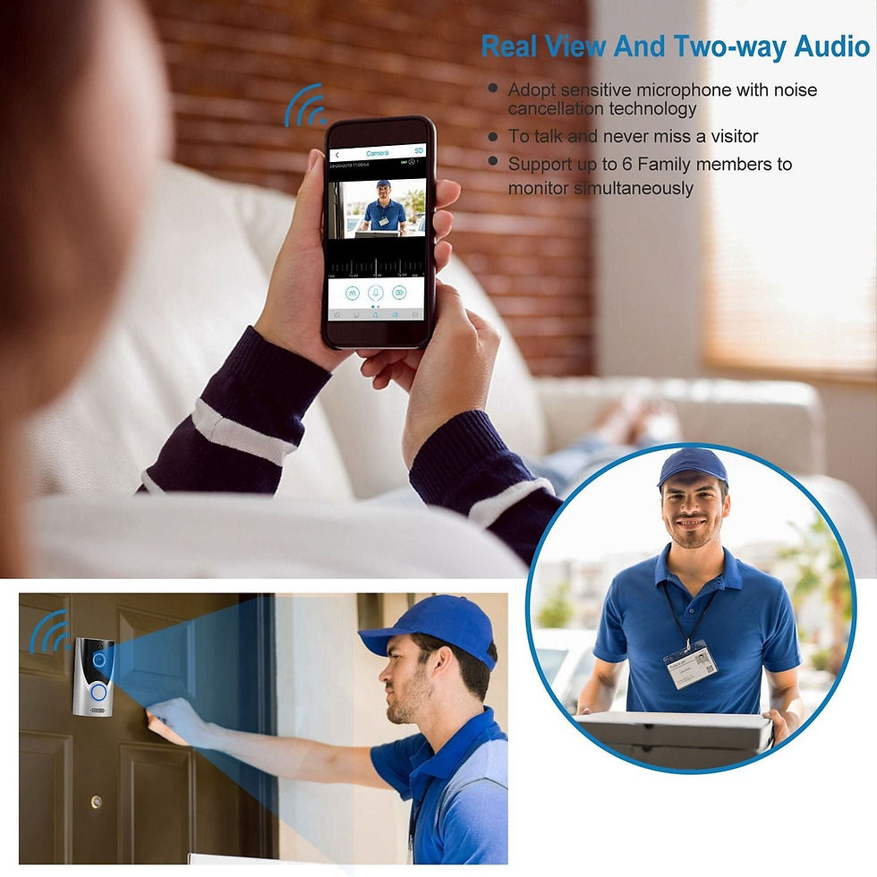 Thumbnail: WiFi Video Doorbell Wireless Door Bell 720P HD WiFi Security Camera