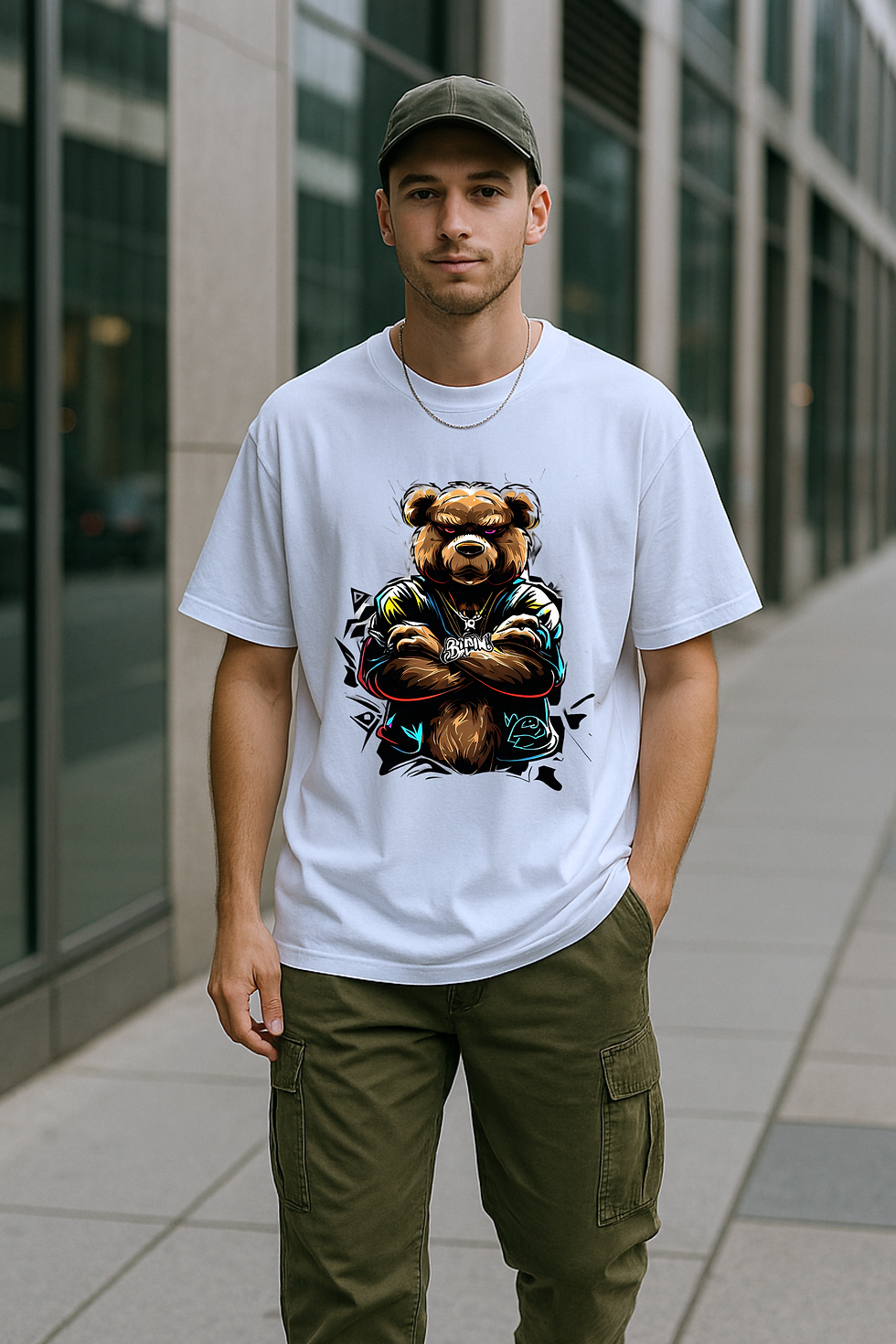 Thumbnail: Urban Boss Bear Inspired Oversized Graphic T-Shirt