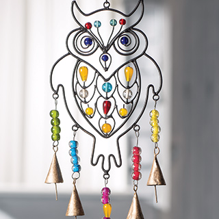 Owl Windchime with Mixed Beads