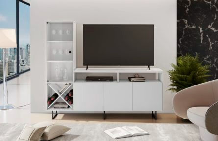 Rack Cristaleira Luz Cadian tv até 65 polegadas