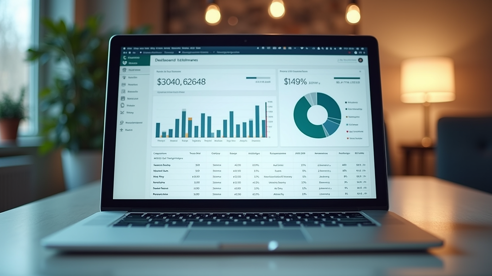 Eye-level view of a laptop displaying tax software dashboard