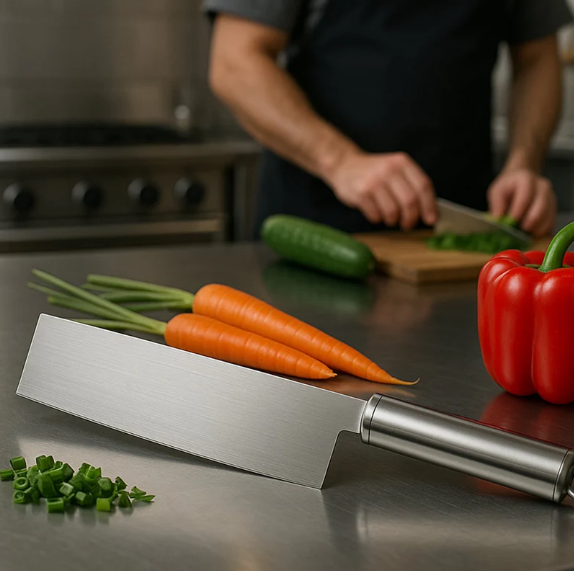 Thumbnail: Professional-Grade Stainless Steel Vegetable Cleaver Knife 1 Pc