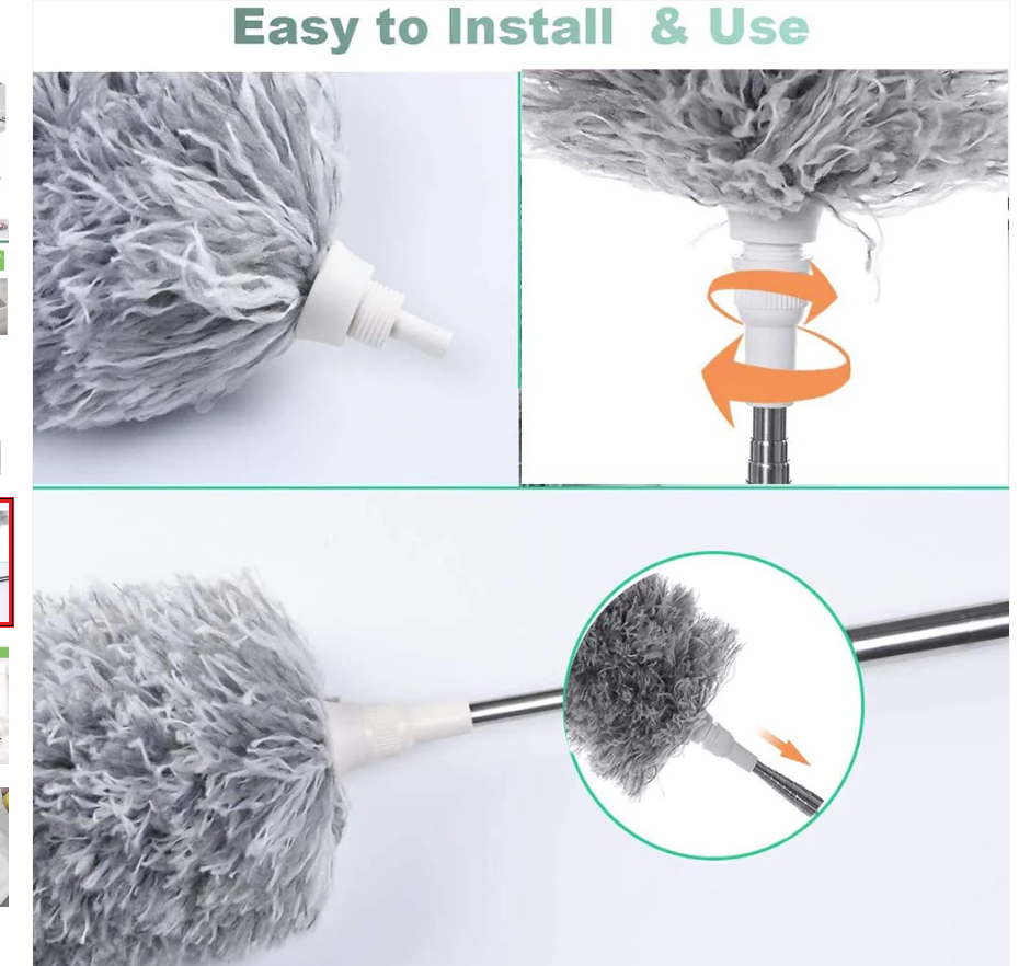 Thumbnail: Microfiber Duster with 100-Inch Extendable Handle for High Reach Cleaning