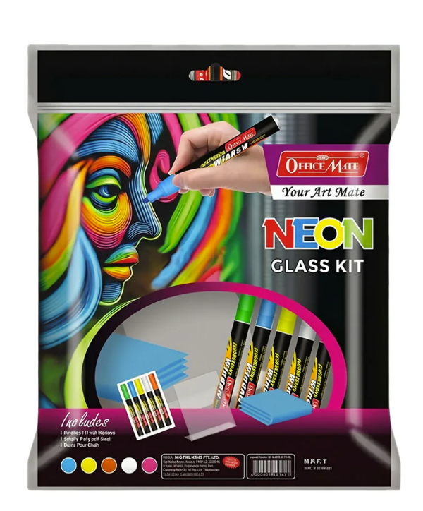 Thumbnail: Neon Glass Window Marker Acrylic Art Drawing Kit with 5 Fluorescent Markers