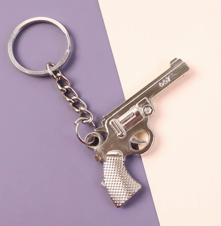 Thumbnail: Gun Shape Stylish Metal Keychain – Durable & Trendy Accessory