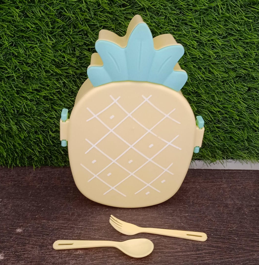 Thumbnail: Kids Bento Lunch Box – Pineapple Design, Fork & Spoon