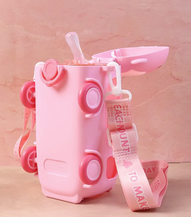 Thumbnail: Kids Water Bottle – 500ml Cute Bus-Shaped Cartoon Design