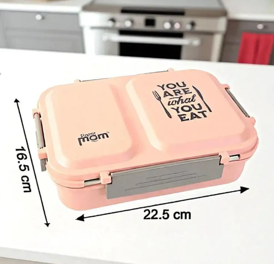 Thumbnail: 3-Compartment Stainless Steel Lunch Box with Leak-Proof Lid