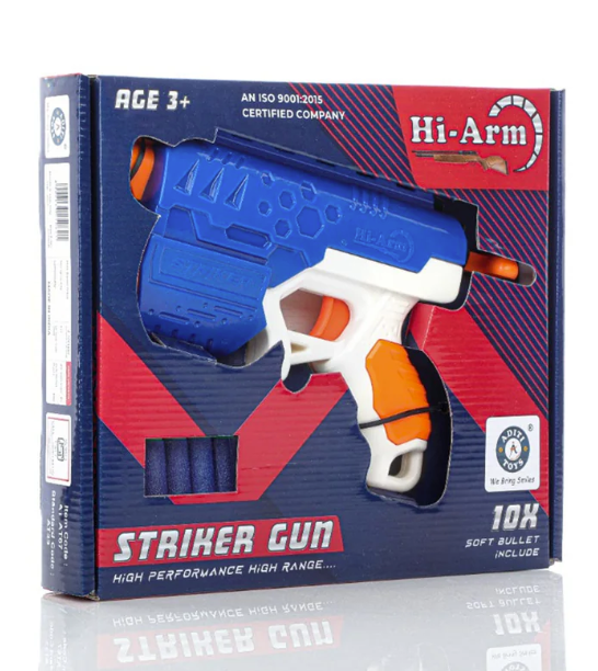 Thumbnail: Foam Bullet Gun – ABS Plastic, 10 Suction Darts for Kids