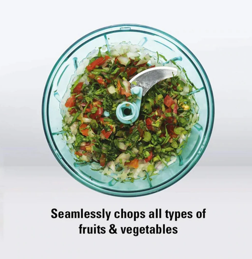 Thumbnail: Handy Mini Vegetable & Onion Chopper with 3 Blades - 550ml