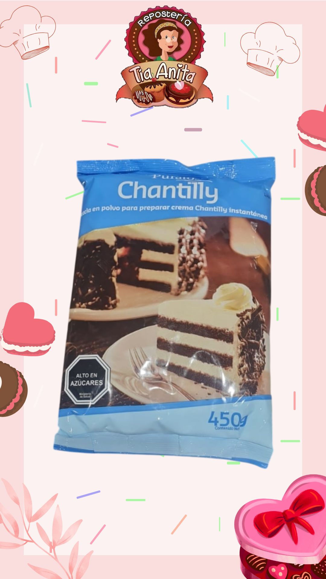 Crema Chantilly en Polvo Puratos al Agua lista para batir y decorar postres en Maipú