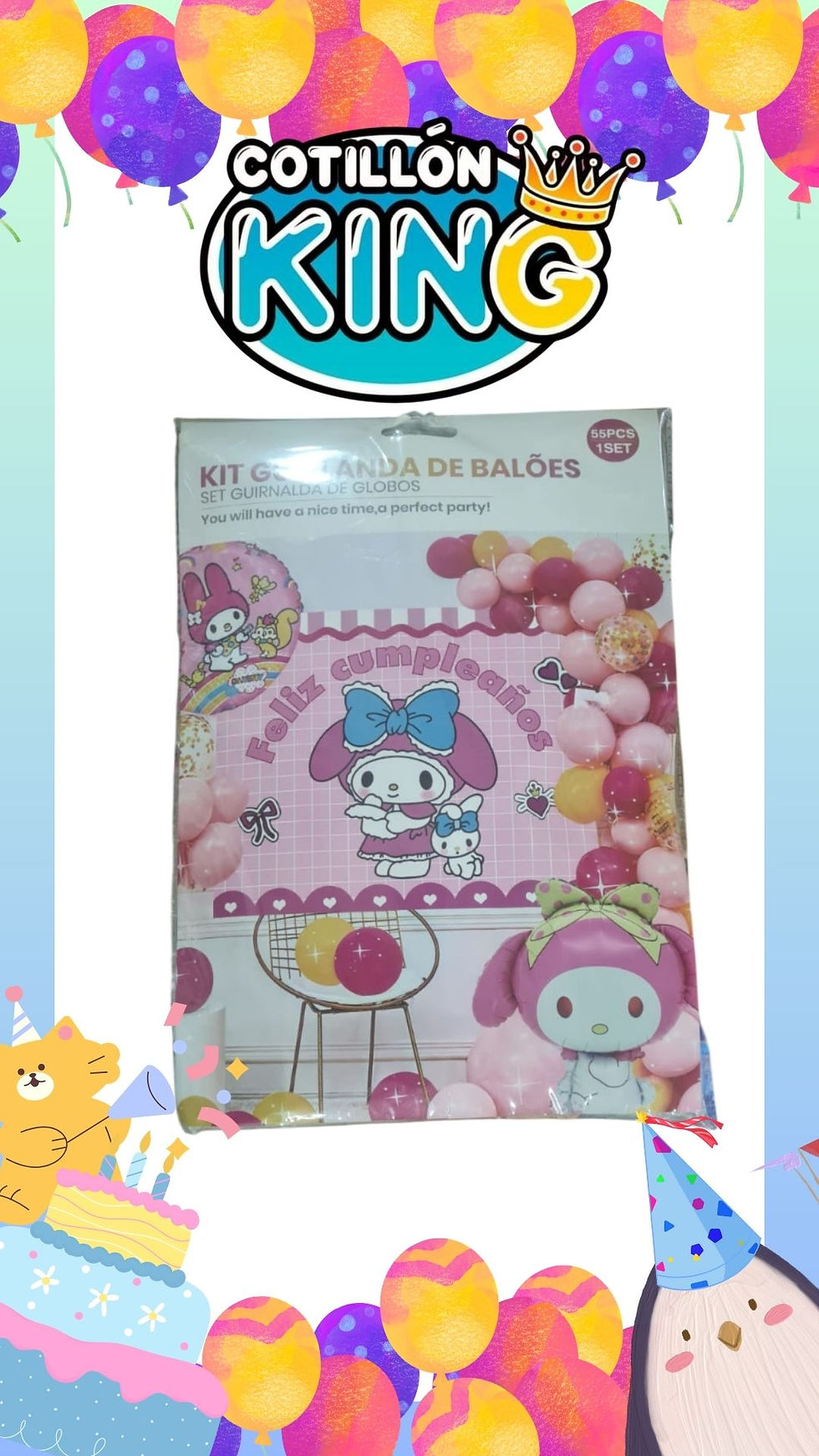 Miniatura: Set de globos temáticos de my melody  para fiestas – Cotillón en Maipú