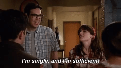 College Uncovered blog with Gif on being single and sufficient