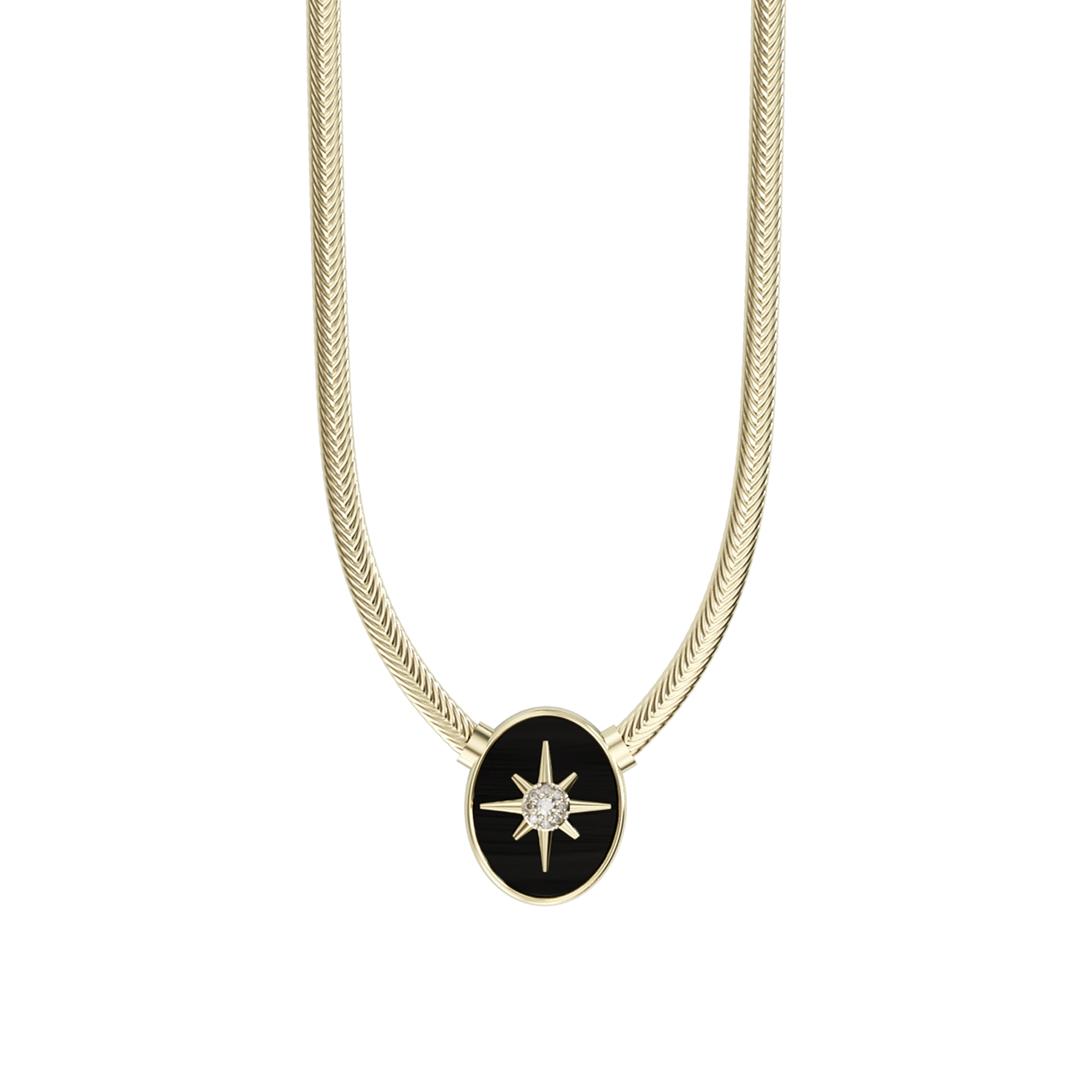Oval North Star Onyx Necklace