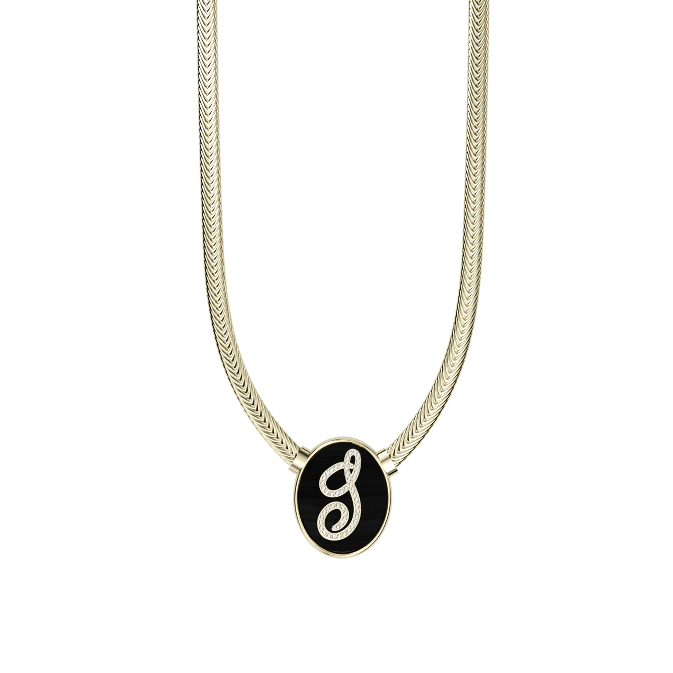 Letter Onyx Necklace