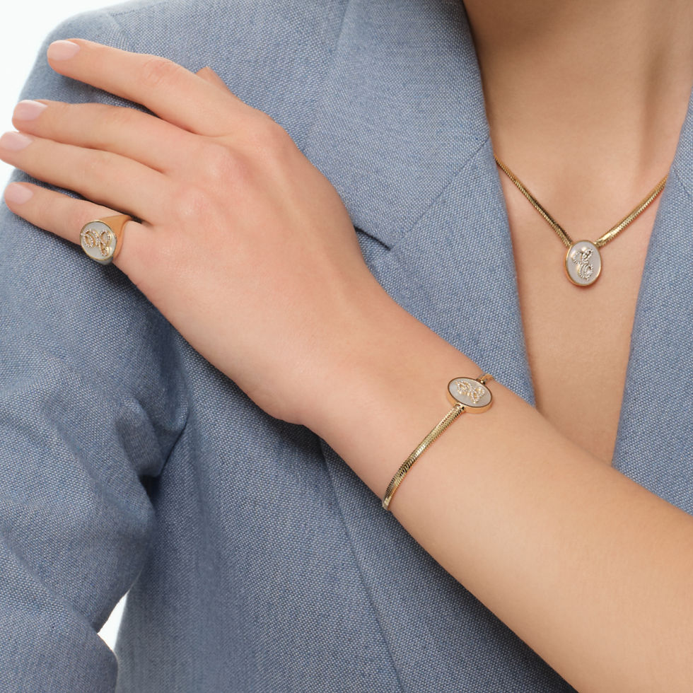 Thumbnail: Letter Mother-of-Pearl Bracelet