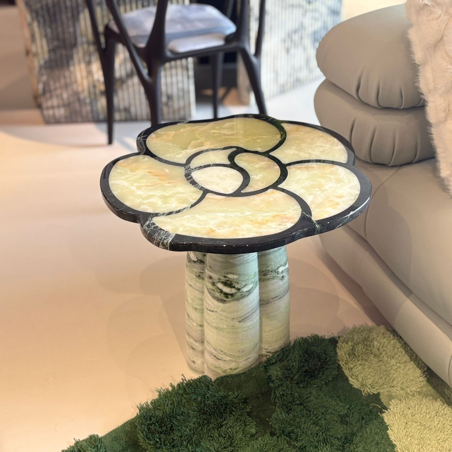 Flower-shaped Marble Accent Table