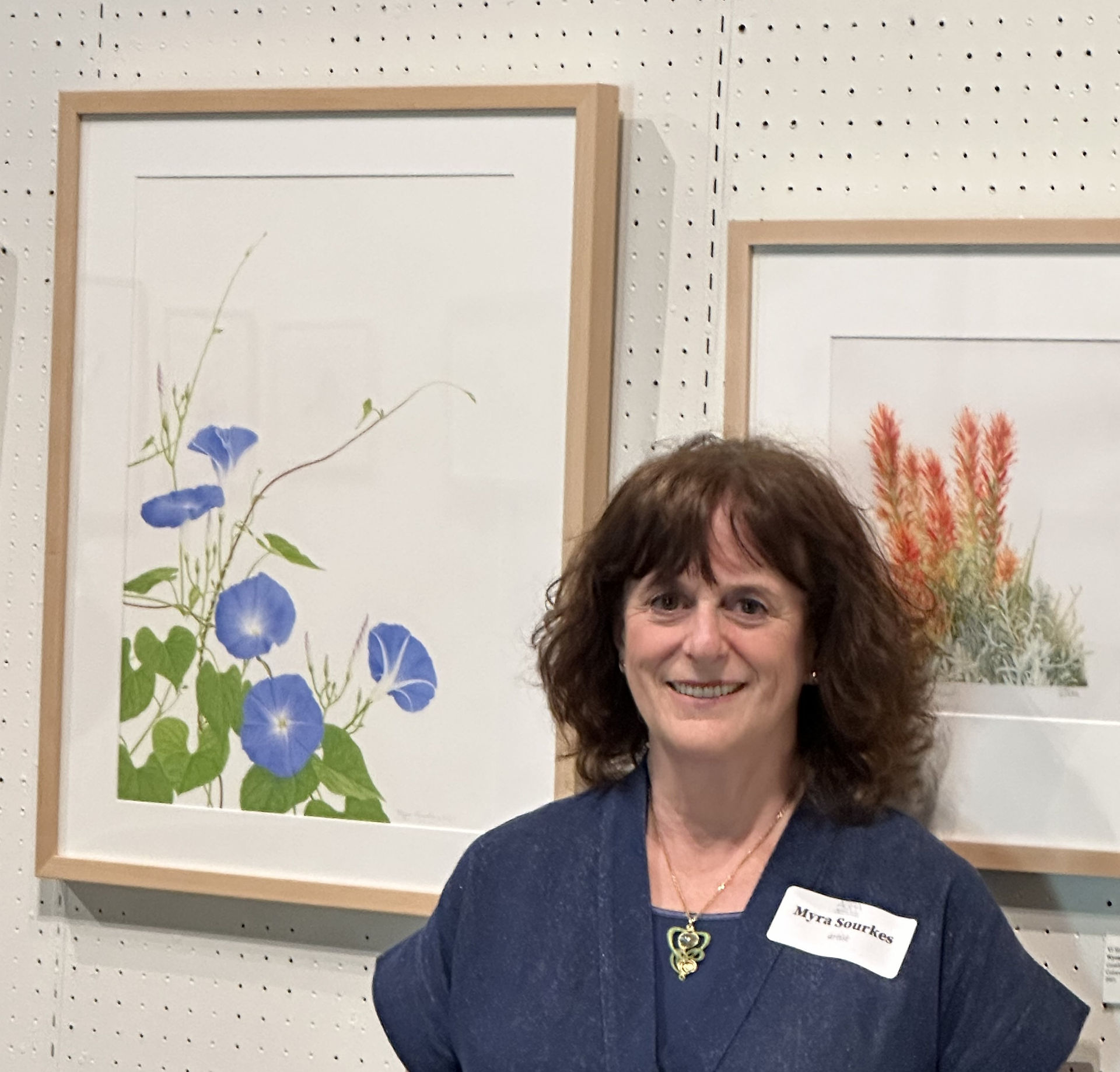 Myra Sourkes -Heavenly Blue Morning Glories ; Watercolor on paper