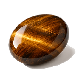 L’œil de tigre est une variété de quartz microcristallin (SiO₂) contenant des fibres de crocidolite pseudomorphosée par la silice. Ce phénomène donne naissance à son chatoiement caractéristique, appelé effet “œil de chat”. Fait marquant : il s’agit d’une transformation naturelle de l’œil de faucon, dont les fibres bleues s’oxydent pour devenir dorées.