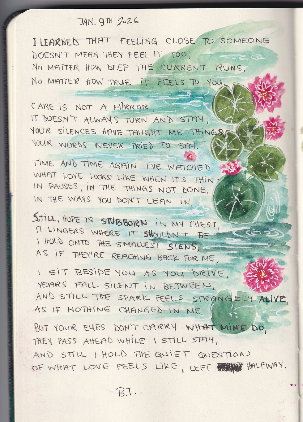 A poem about feelings not returned