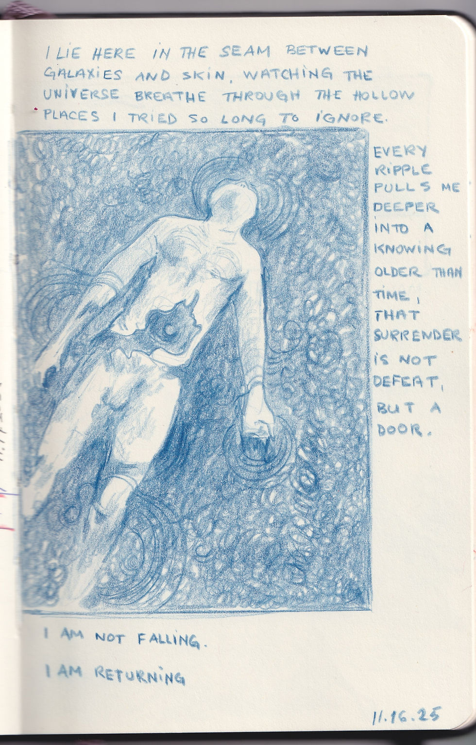 a person laying in a pool staring at the universe