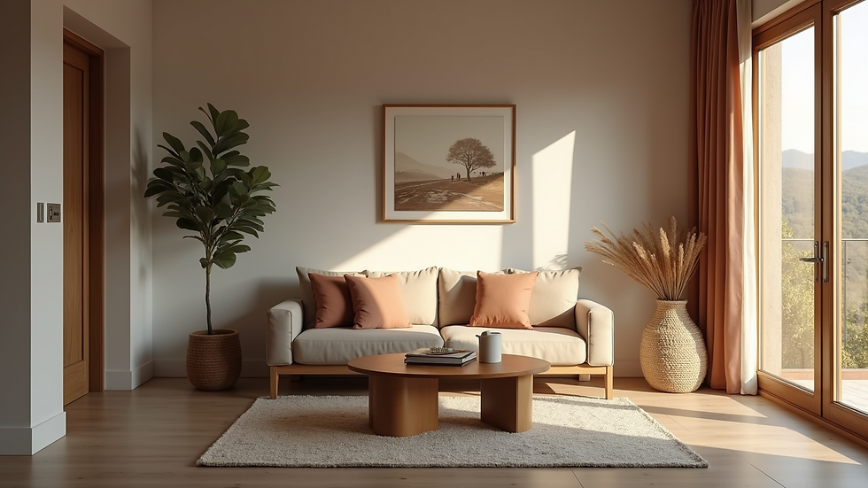 Close-up of a cozy vacation rental with welcoming decor