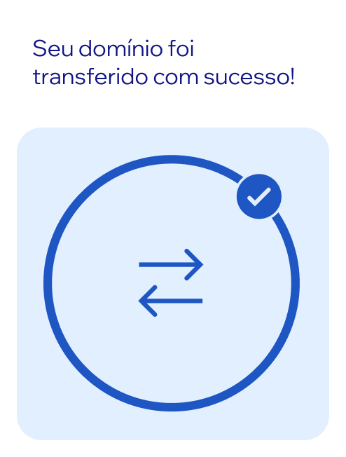 Mensagem de confirmação de transferência de domínio.