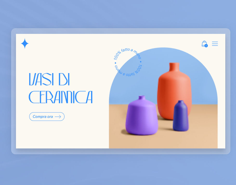 Esempio di eCommerce per la vendita di vasi