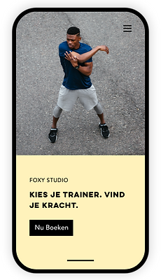Mobiele fitnessreserveringswebsite gemaakt met Wix