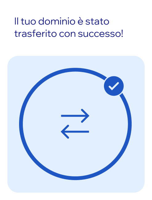 Messaggio di conferma del trasferimento del dominio affiancato a un sito eCommerce di moda su Wix