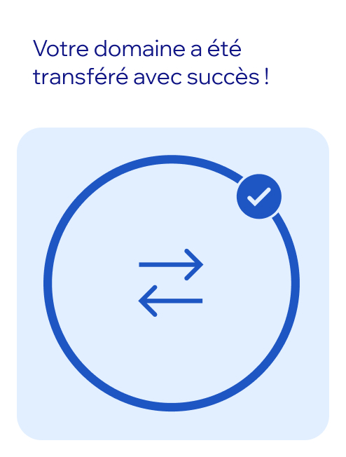 Message de confirmation de transfert de domaine Wix.