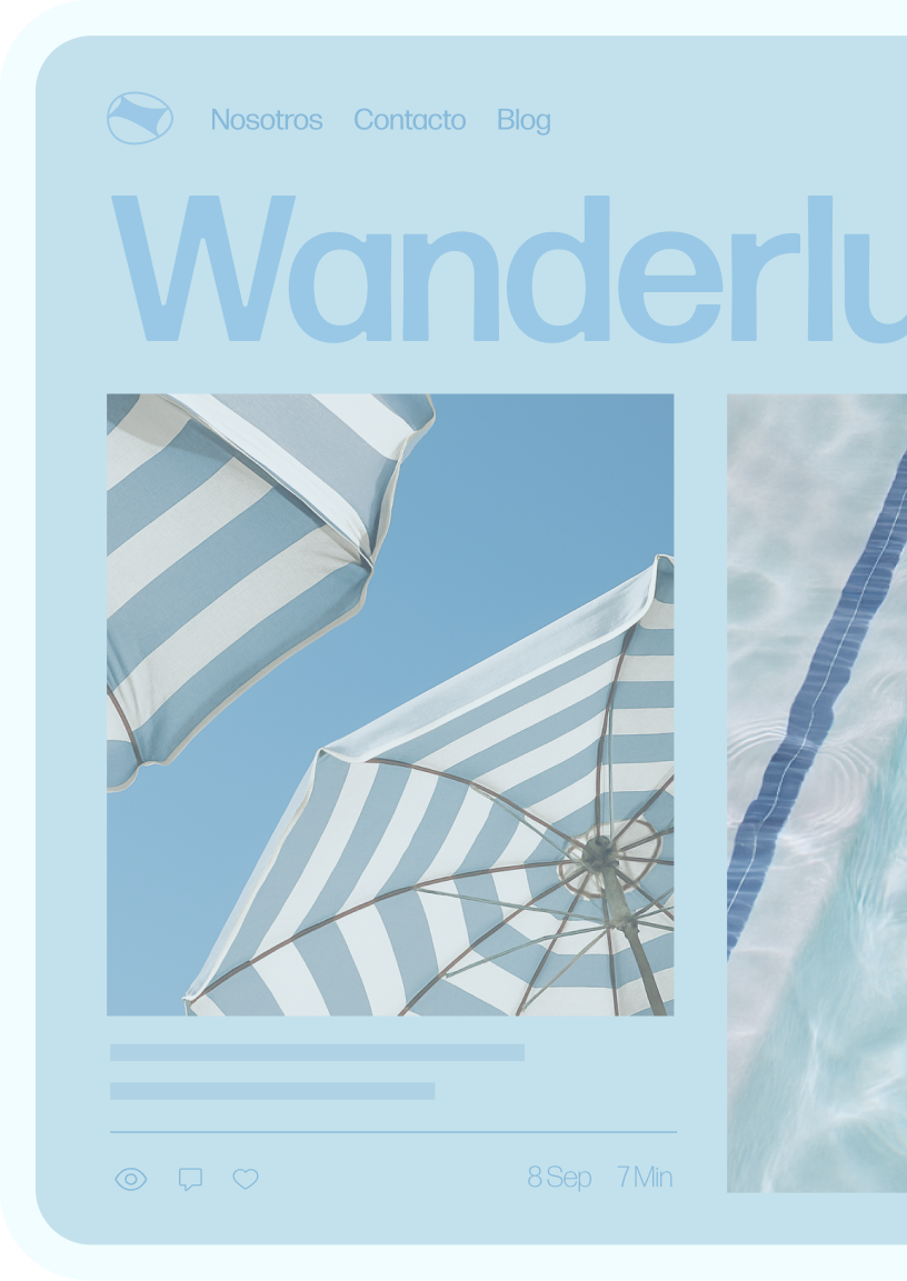 Una página de inicio de blog creada con Wix.