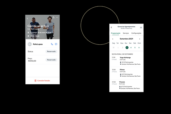 Visualização de uma empresa de fitness e sua aparência no App Wix Owner