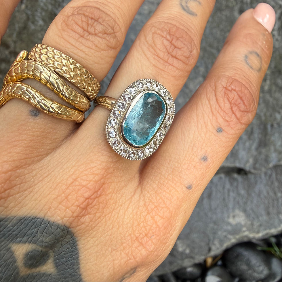 Miniatura: ~NILGIRI~ Brazil aquamarine x diamonds 