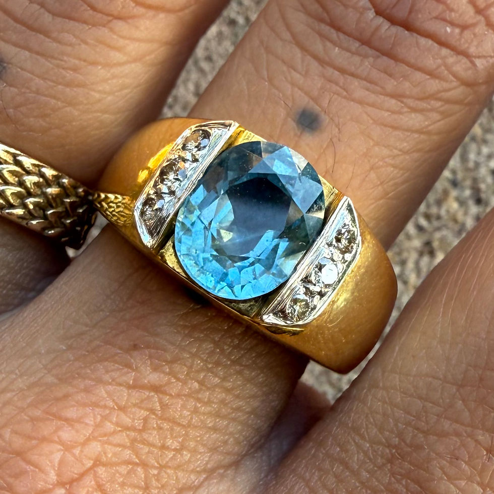 Miniatura: ~BALAMA~ vintage large sapphire signet 
