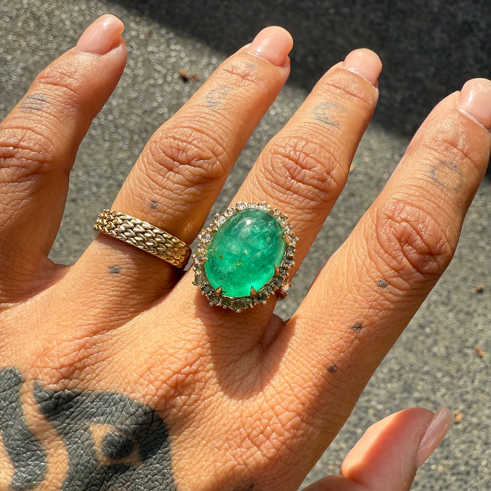 Thumbnail: ~JALPARI~ spectacular emerald cabochon ring