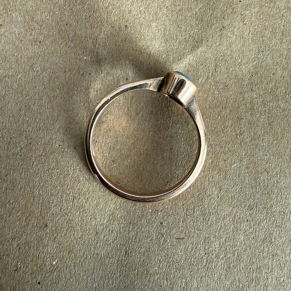 Miniature : ~ Antique Lightning ridge opal ring 