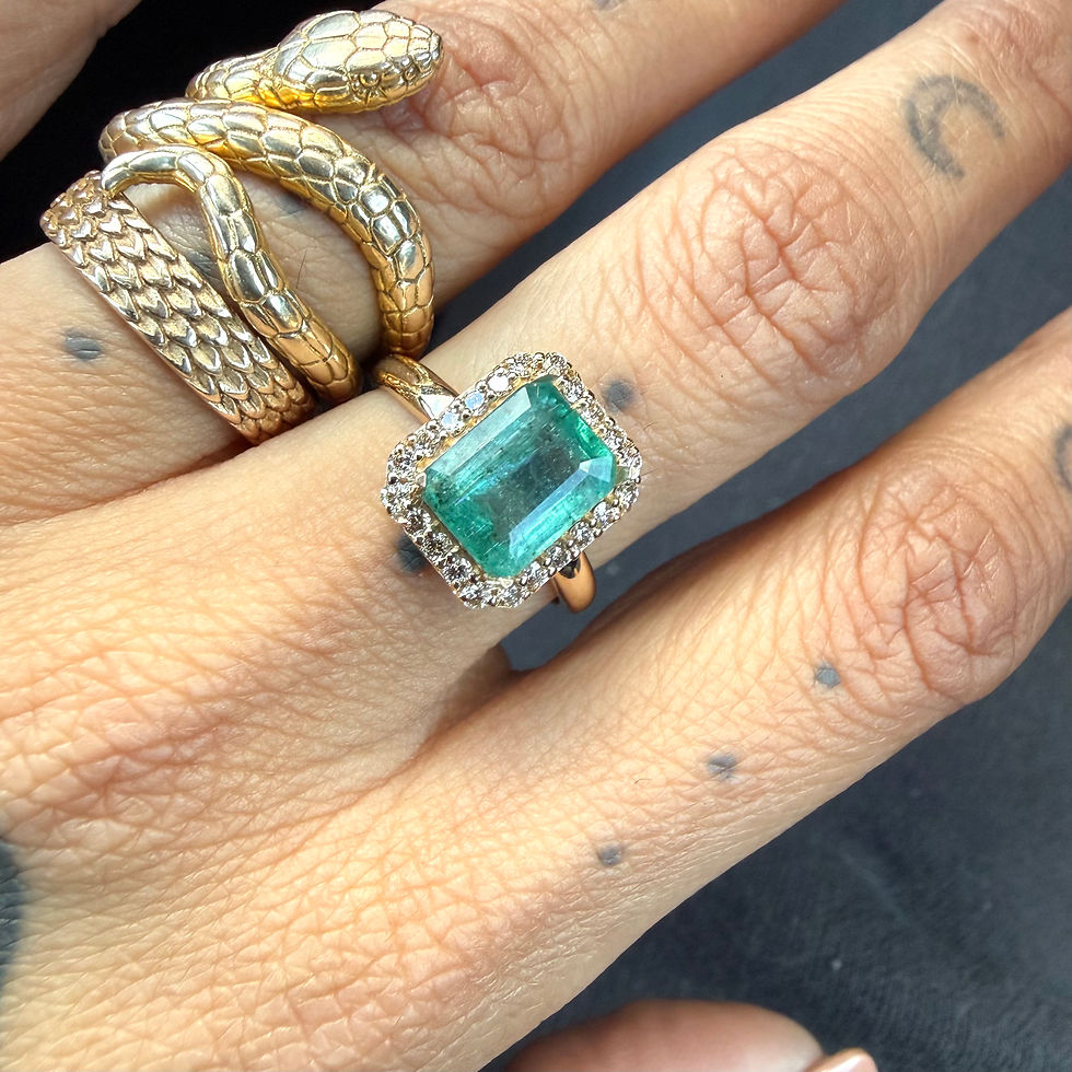 縮圖：~EIRA~ final setting glacial green emerald x diamond ring 
