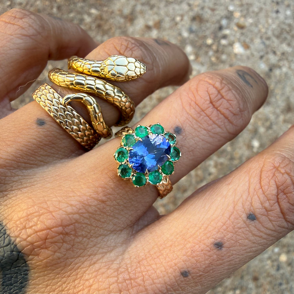 Miniatura: ~AVALON DRAGON~ Tanzanite x emeralds 