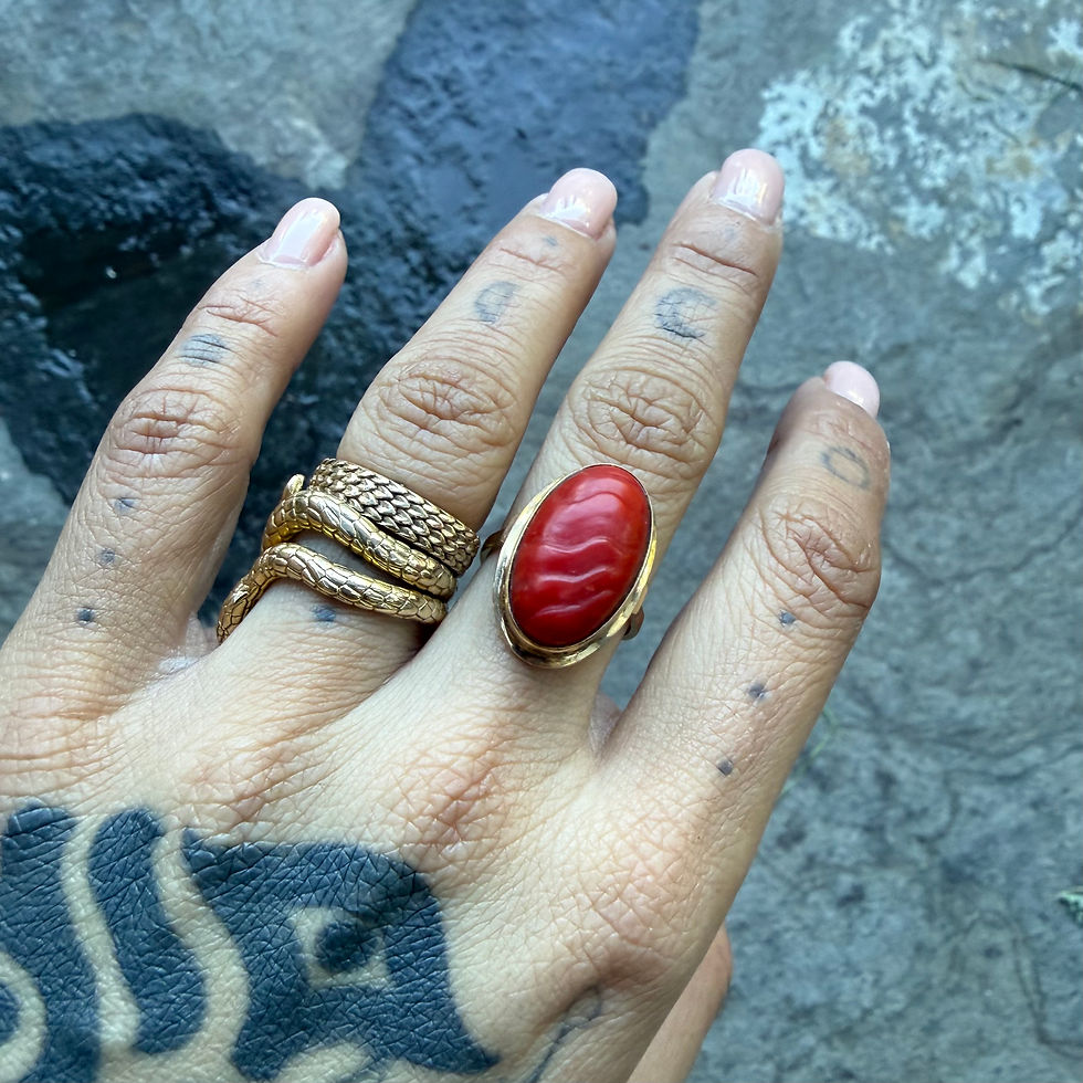 Thumbnail: ~ SAHARA SUNSET ~ Antique coral x 9k gold 