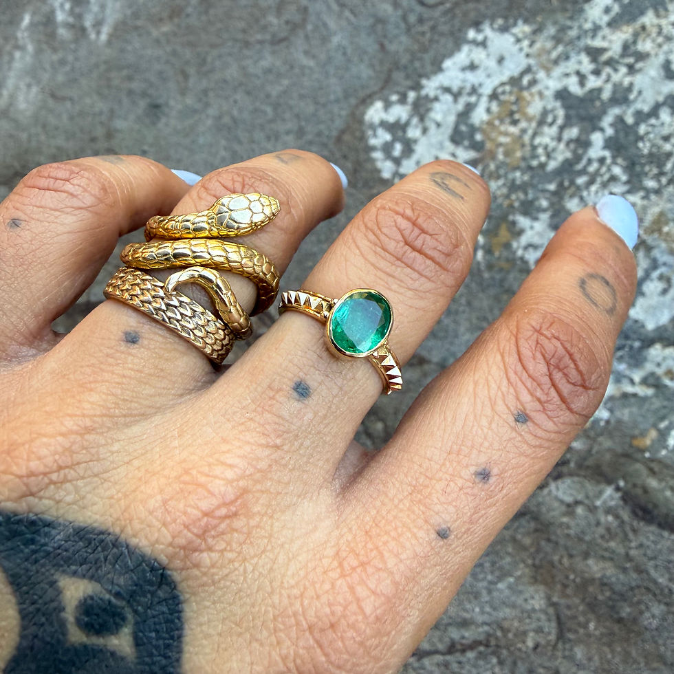 Miniatura: ~AZTECA three~ gorgeous ocean green signet 